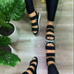 NEW Elastic Strap Sandals With Flat Heel Platform,Cross Strap, Open Toe.