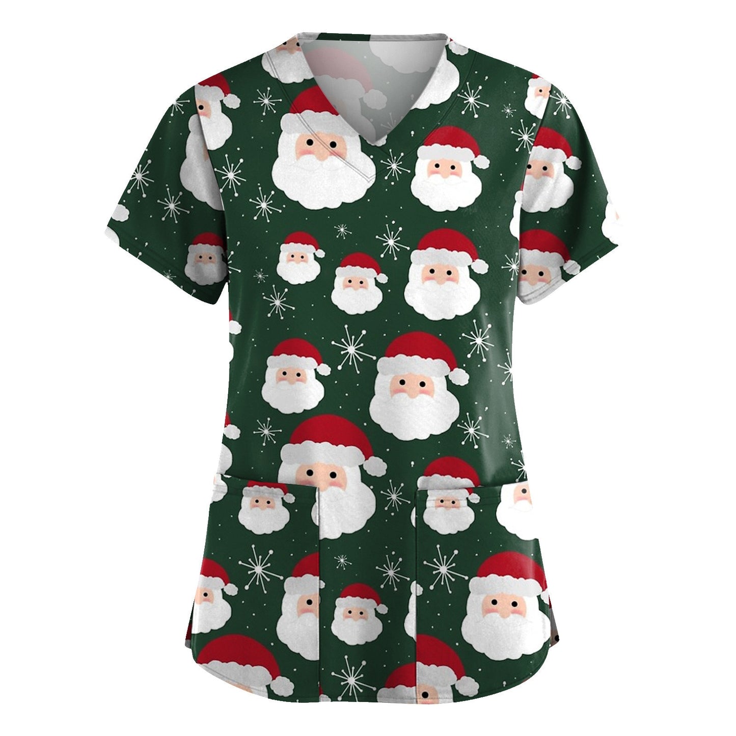 Snowman Print Nurse Uniform - Scrub Women Christmas Print.