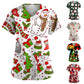 Snowman Print Nurse Uniform - Scrub Women Christmas Print.