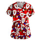 Snowman Print Nurse Uniform - Scrub Women Christmas Print.