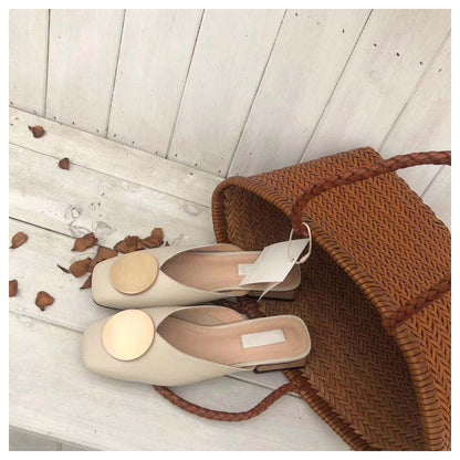 Women Slip On Mules - Flat Heel Casual Shoes.