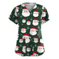 Snowman Print Nurse Uniform - Scrub Women Christmas Print.