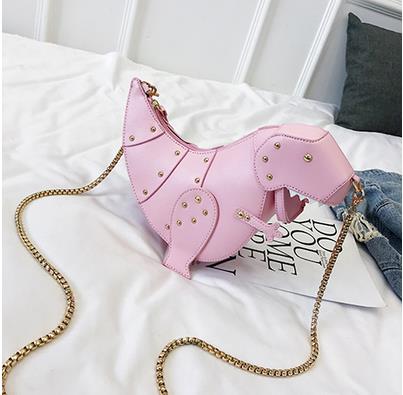 Red And Pink T-Rex High Quality Faux Leather Crossbody Clutch Bag.