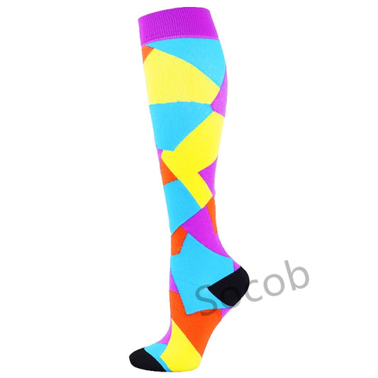 Color Collage Compression Socks